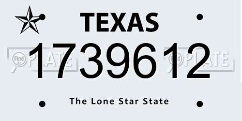 1739612 Texas License Plate