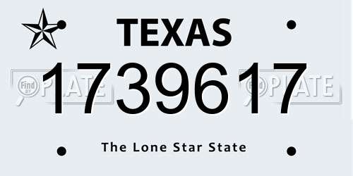 1739617 Texas License Plate