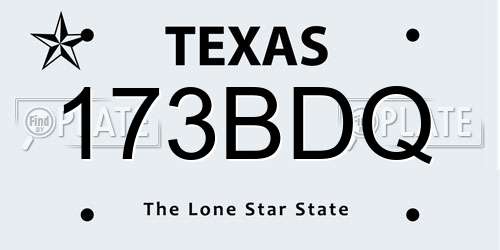 173BDQ Texas License Plate