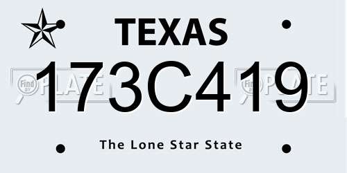 173C419 Texas License Plate