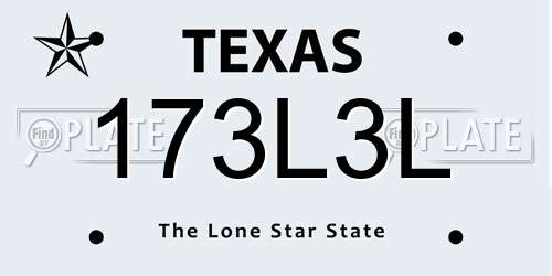 173L3L Texas License Plate