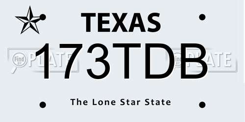 173TDB Texas License Plate