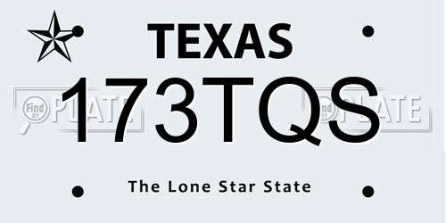 173TQS Texas License Plate