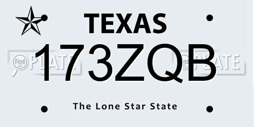 173ZQB Texas License Plate