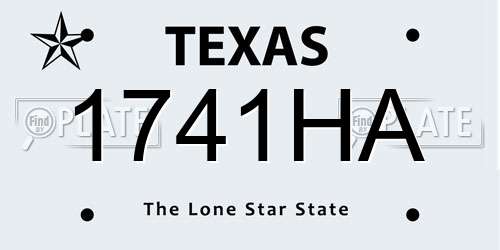 1741HA Texas License Plate
