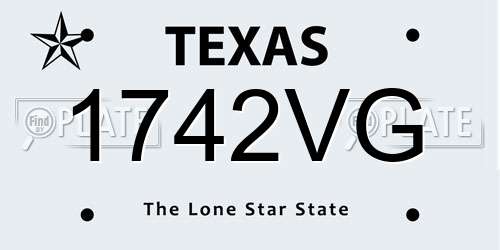 1742VG Texas License Plate