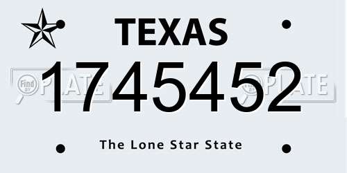 1745452 Texas License Plate