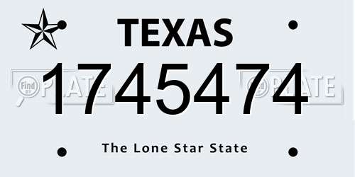 1745474 Texas License Plate
