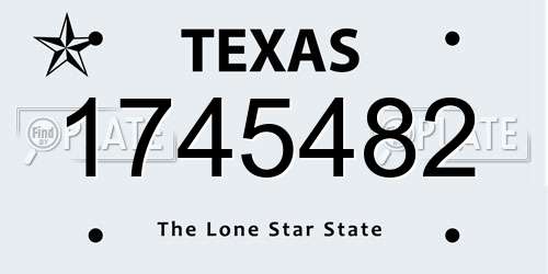 1745482 Texas License Plate