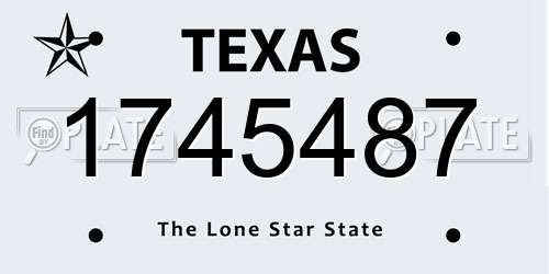 1745487 Texas License Plate