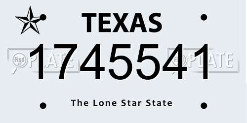 1745541 Texas License Plate