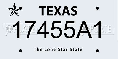 17455A1 Texas License Plate