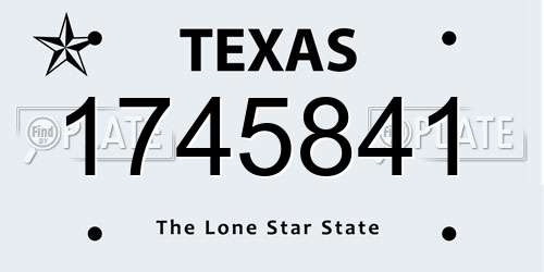 1745841 Texas License Plate