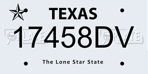 17458DV Texas License Plate