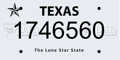 1746560 Texas License Plate