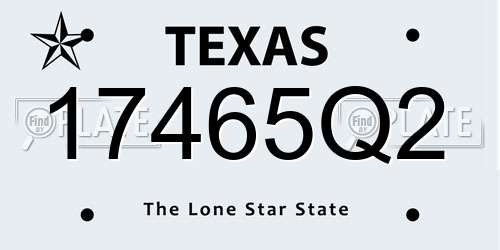 17465Q2 Texas License Plate