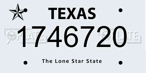 1746720 Texas License Plate
