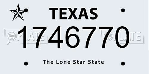 1746770 Texas License Plate