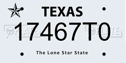 17467T0 Texas License Plate