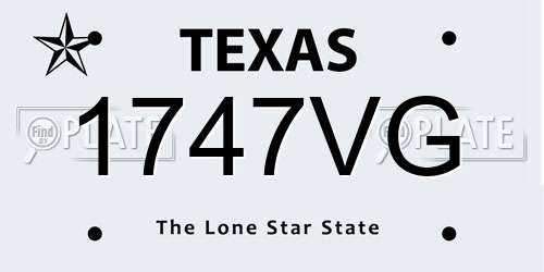 1747VG Texas License Plate