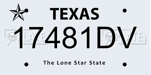 17481DV Texas License Plate