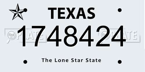 1748424 Texas License Plate