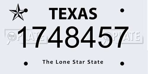 1748457 Texas License Plate