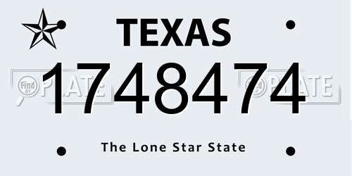 1748474 Texas License Plate