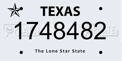 1748482 Texas License Plate