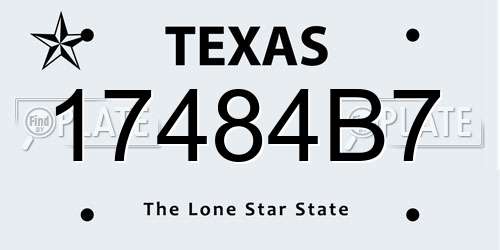 17484B7 Texas License Plate