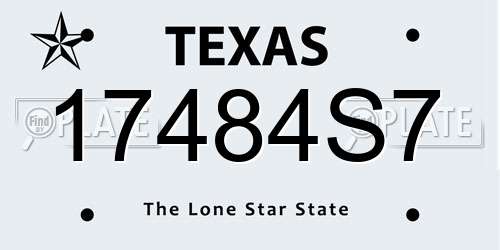 17484S7 Texas License Plate