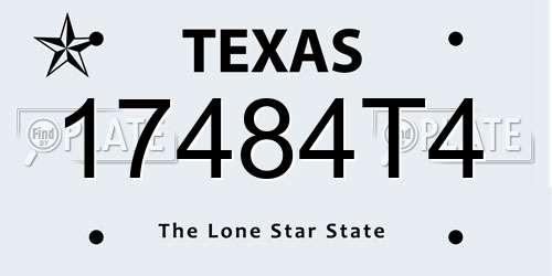 17484T4 Texas License Plate