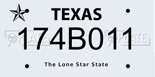 174B011 Texas License Plate