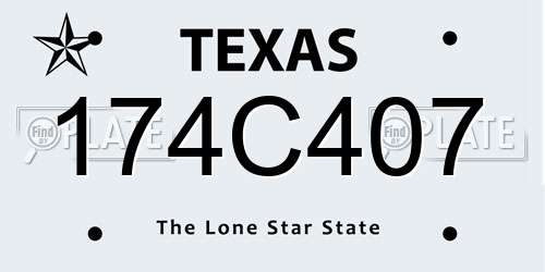 174C407 Texas License Plate