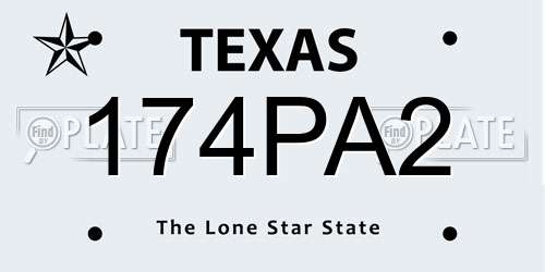 174PA2 Texas License Plate