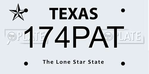 174PAT Texas License Plate