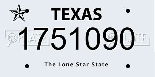 1751090 Texas License Plate