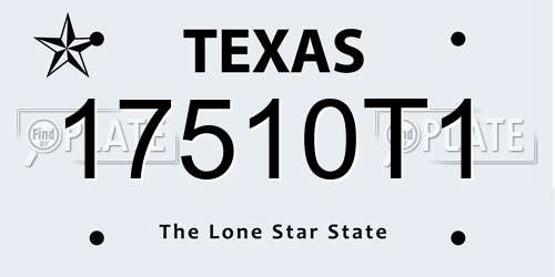 17510T1 Texas License Plate