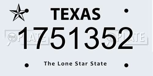 1751352 Texas License Plate