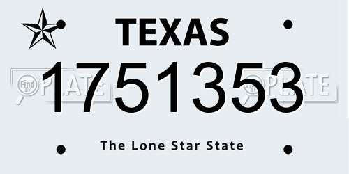 1751353 Texas License Plate