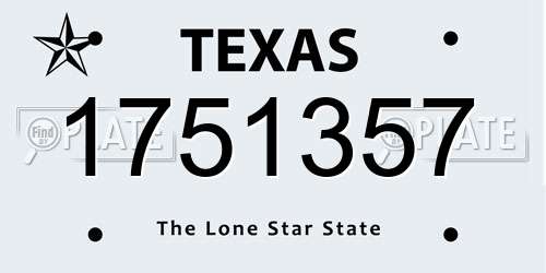 1751357 Texas License Plate