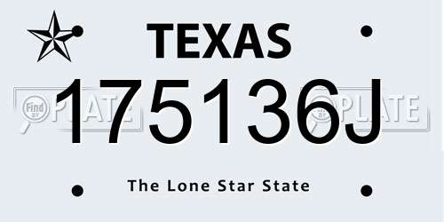 175136J Texas License Plate