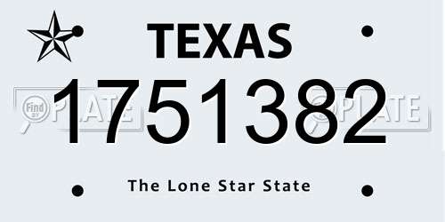 1751382 Texas License Plate