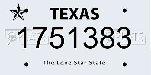 1751383 Texas License Plate