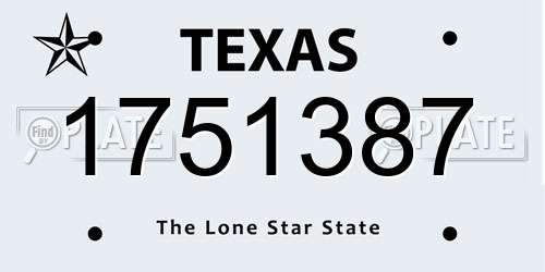 1751387 Texas License Plate