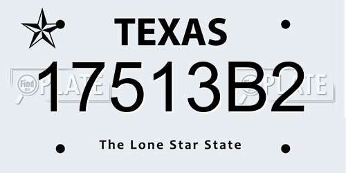 17513B2 Texas License Plate