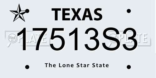 17513S3 Texas License Plate