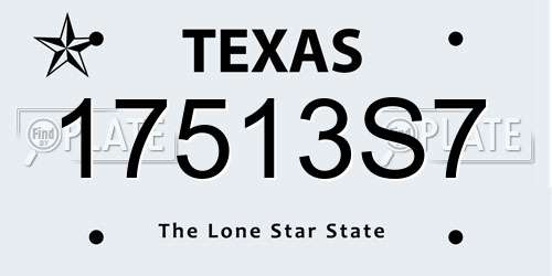 17513S7 Texas License Plate
