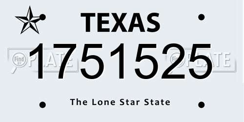 1751525 Texas License Plate