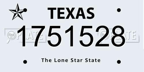 1751528 Texas License Plate